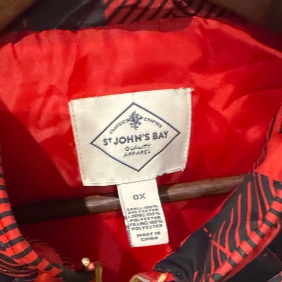 St. John's Bay Checkered Red and Black Vest - Picture 5 of 6